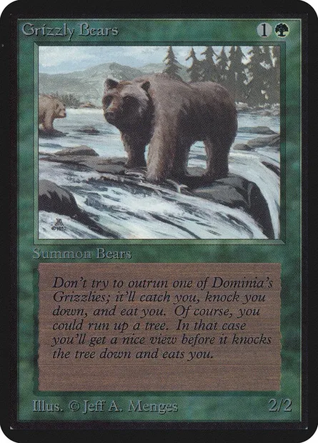 Grizzly Bears, Magic card LEA 199 — Limited Edition Alpha set