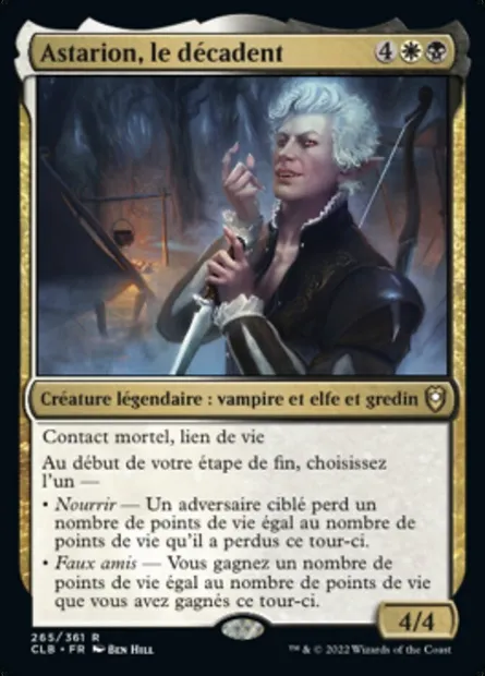 Astarion, le décadent, carte Magic CLB 265 — extension Commander Légendes : la bataille de la Porte de Baldur