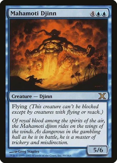 Mahamoti Djinn, Magic card 10E 90 — Tenth Edition set