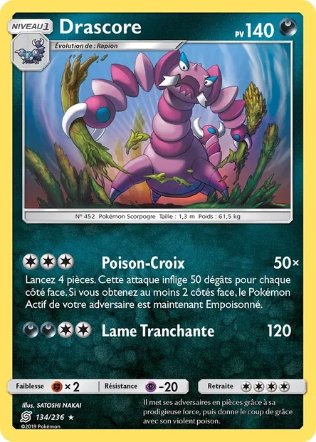 Drascore, carte Pokémon UNM 134 — extension Harmonie des Esprits