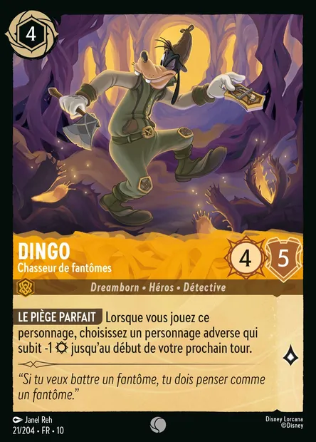 Dingo - Chasseur de fantômes, carte Disney Lorcana CH10-021 — extension Lueurs dans les Profondeurs