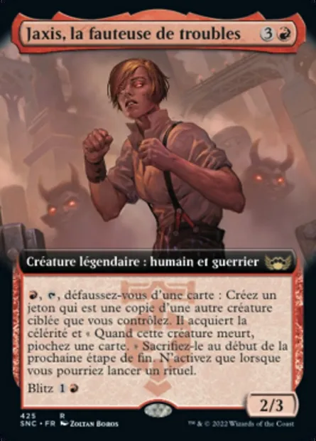 Jaxis, la fauteuse de troubles, carte Magic SNC 425 — extension Les rues de la Nouvelle-Capenna