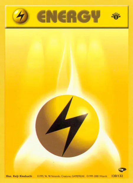 Lightning Energy, Pokémon card GC 130 — Gym Challenge set