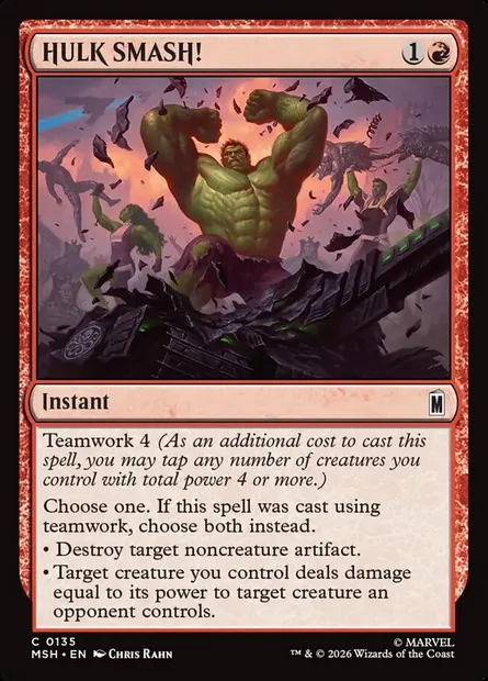 HULK SMASH!, Magic card MSH 135 — Marvel Super Heroes set