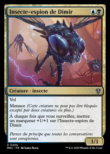 Insecte-espion de Dimir, carte Magic MKC 206 — extension Murders at Karlov Manor Commander