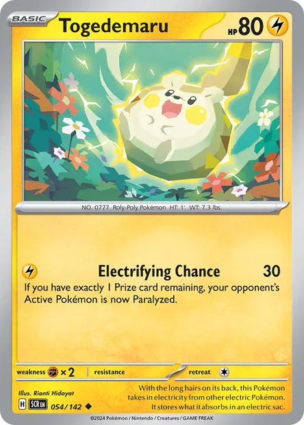 Togedemaru, Pokémon card SCR 054 — Stellar Crown set