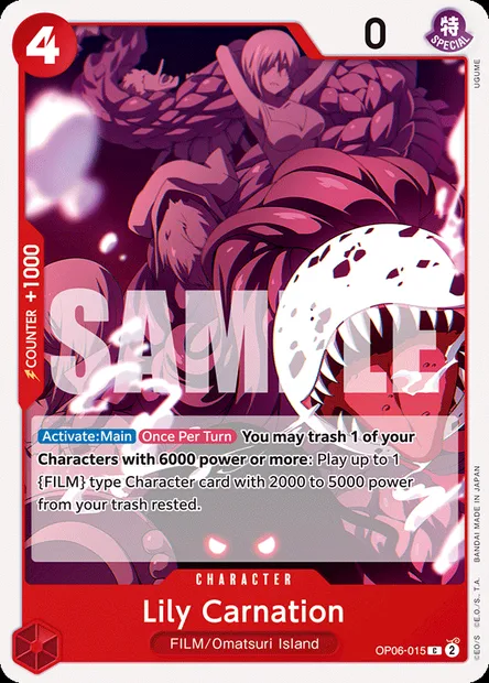 Lily Carnation, carte One Piece OP06-015 — extension ONE PIECE CARD THE BEST