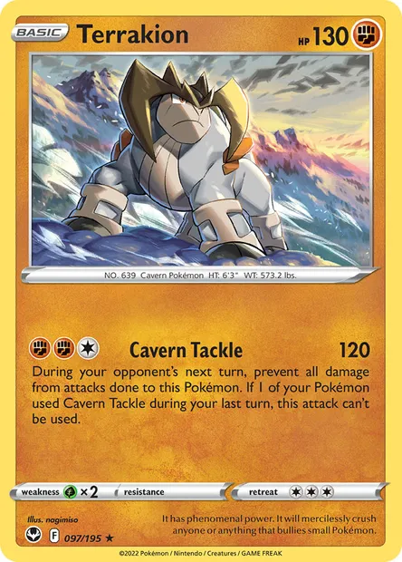 Terrakion, Pokémon card SIT 097 — Silver Tempest set