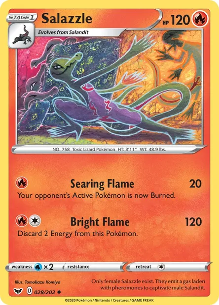 Salazzle, Pokémon card SSH 28 — Sword & Shield set