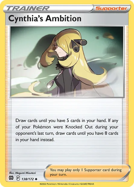 Cynthia's Ambition, Pokémon card BRS 138 — Brilliant Stars set