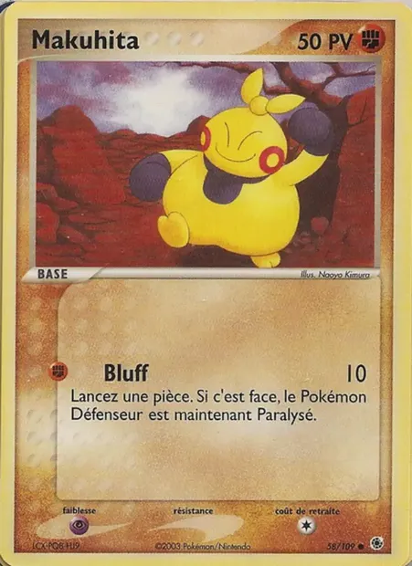 Makuhita, carte Pokémon RS 58 — extension EX Rubis & Saphir