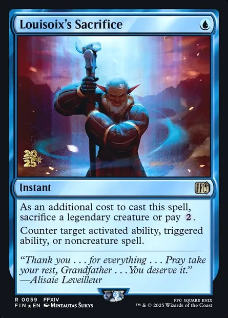 Sacrifice de Louisoix, carte Magic PFIN 59s — extension Final Fantasy Promos