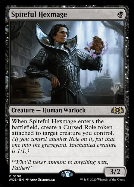 Spiteful Hexmage, Magic card PWOE 108p — Wilds of Eldraine Promos set