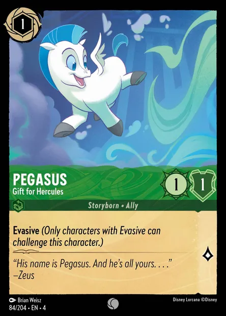 Pegasus - Gift for Hercules, Disney Lorcana card CH4-084 — Ursula's Return set