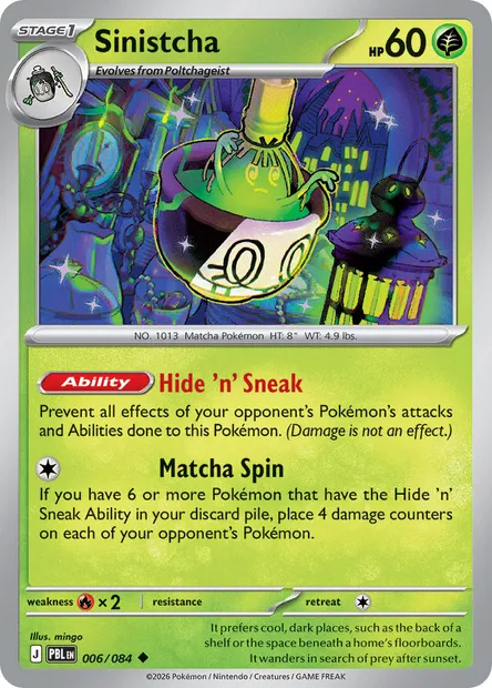 Sinistcha, Pokémon card PBL 006 — Pitch Black set