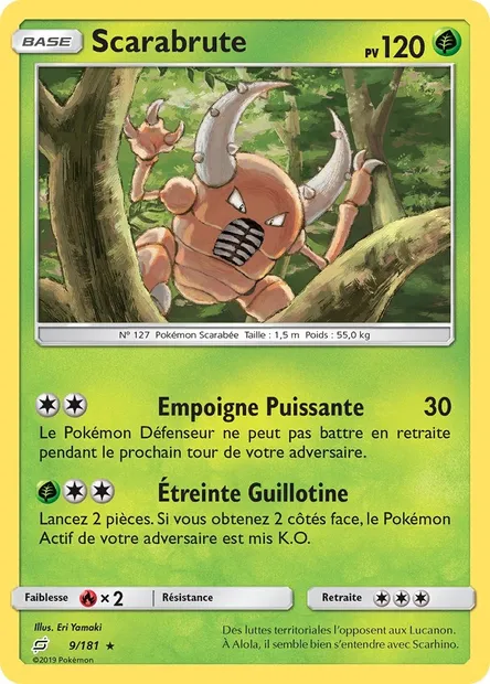Scarabrute, carte Pokémon TEU 9 — extension Duo de Choc