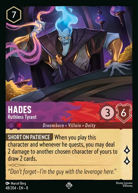 Hades - Ruthless Tyrant, Disney Lorcana card CH8-048 — The Reign of Jafar set