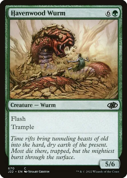 Havenwood Wurm, Magic card J22 670 — Jumpstart 2022 set