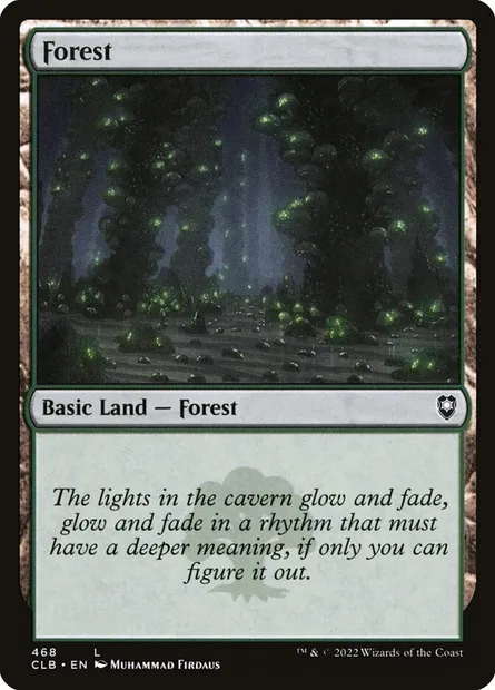 Forest, Magic card CLB 468 — Commander Legends: Battle for Baldur's Gate set