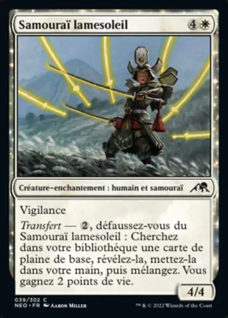Samouraï lamesoleil, carte Magic NEO 39 — extension Kamigawa: La Dynastie Néon