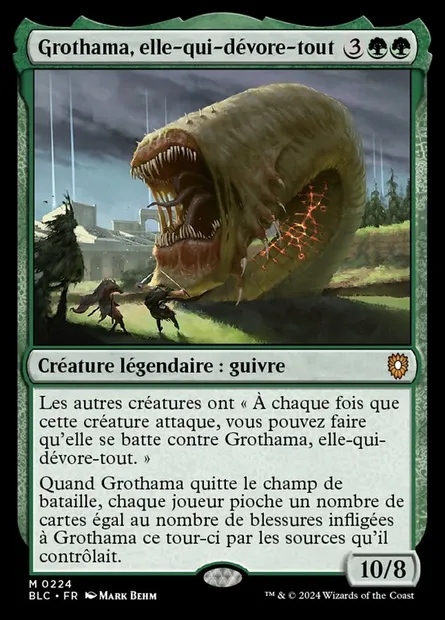Grothama, elle-qui-dévore-tout, carte Magic BLC 224 — extension Bloomburrow Commander