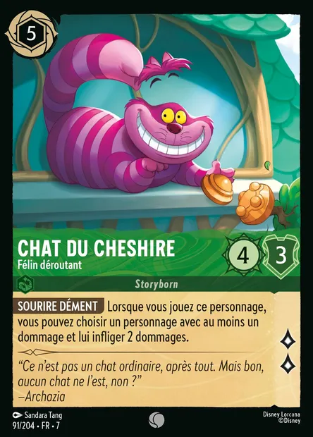 Chat du Cheshire - Félin déroutant, carte Disney Lorcana CH7-091 — extension L'île d'Archazia