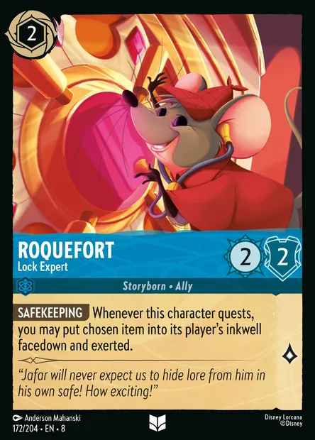 Roquefort - Lock Expert, Disney Lorcana card CH8-172 — The Reign of Jafar set