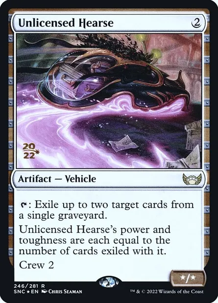 Corbillard illicite, carte Magic PSNC 246s — extension Streets of New Capenna Promos