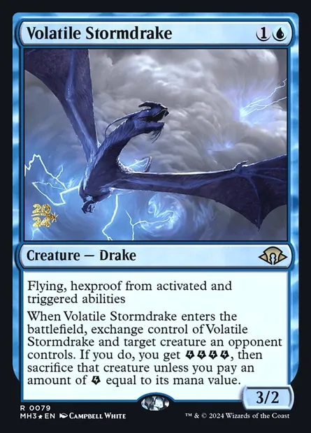 Volatile Stormdrake, Magic card PMH3 79s — Modern Horizons 3 Promos set