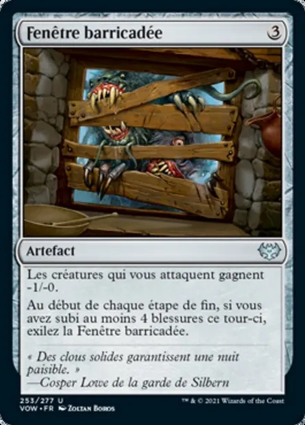 Fenêtre barricadée, carte Magic VOW 253 — extension Innistrad : noce écarlate