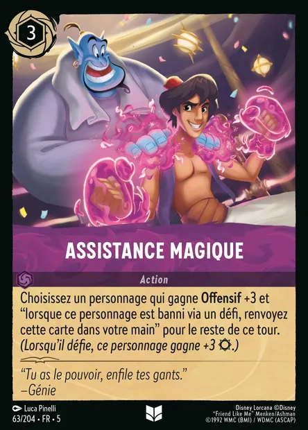 Assistance magique, carte Disney Lorcana CH5-063 — extension Ciel Scintillant