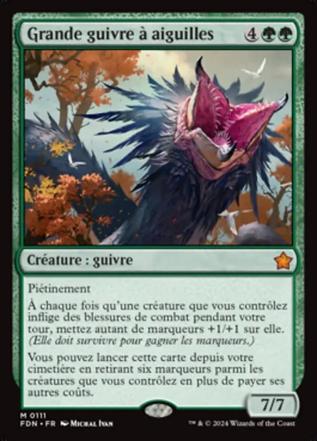 Grande guivre à aiguilles, carte Magic FDN 111 — extension Foundations
