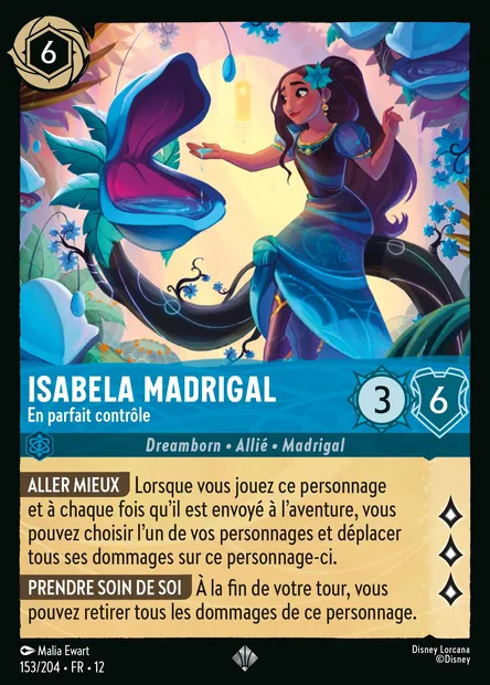 Isabela Madrigal - En parfait contrôle, carte Disney Lorcana CH12-153 — extension Contrées Inconnues