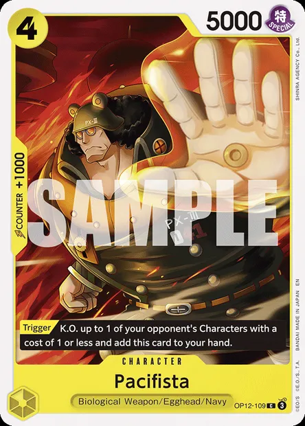 Pacifista, One Piece card OP12-109 — LEGACY OF THE MASTER set