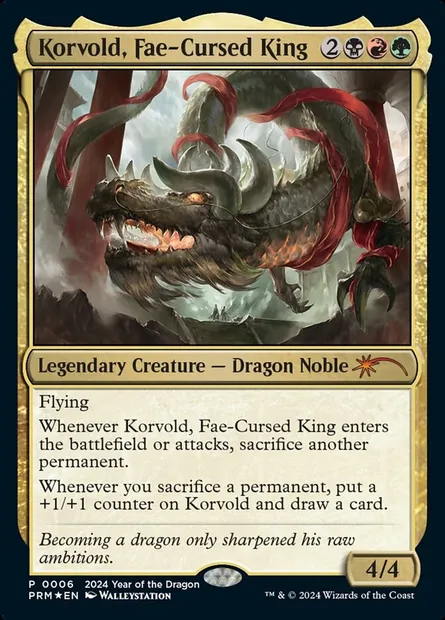 Korvold, Fae-Cursed King, Magic card PL24 6 — Year of the Dragon 2024 set
