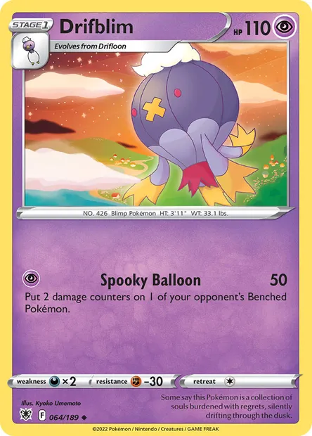 Drifblim, Pokémon card ASR 064 — Astral Radiance set
