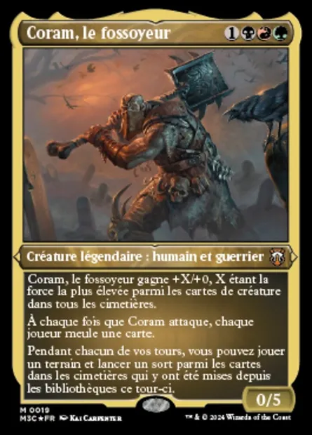 Coram, le fossoyeur, carte Magic M3C 19 — extension Modern Horizons 3 Commander