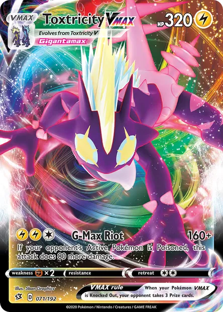 Toxtricity VMAX, Pokémon card RCL 71 — Rebel Clash set