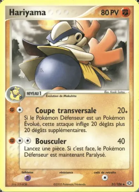 Hariyama, carte Pokémon EM 31 — extension EX Émeraude