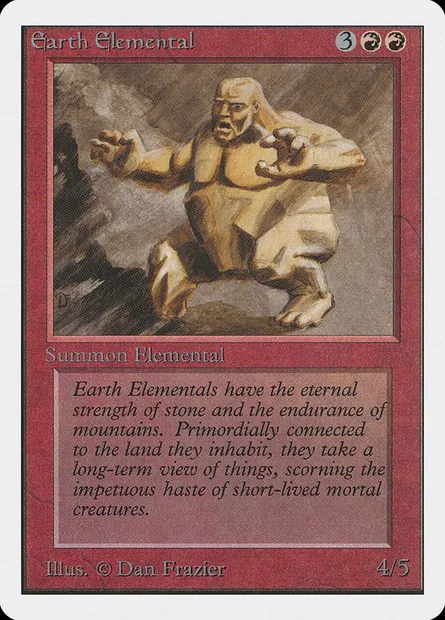 Earth Elemental, Magic card 2ED 145 — Unlimited Edition set