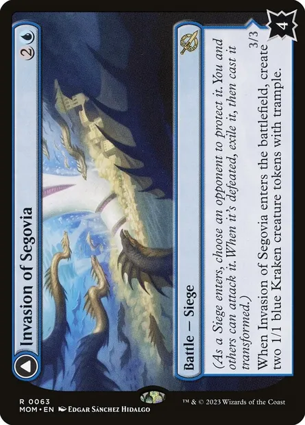 Invasion of Segovia // Caetus, Sea Tyrant of Segovia, Magic card MOM 63 — March of the Machine set