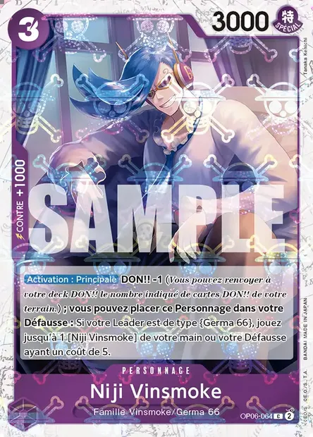 Niji Vinsmoke, carte One Piece OP06-064 — extension ONE PIECE CARD THE BEST