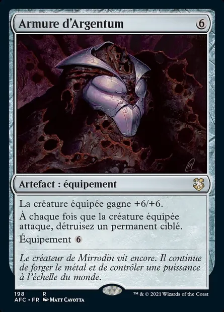 Armure d'Argentum, carte Magic AFC 198 — extension Forgotten Realms Commander