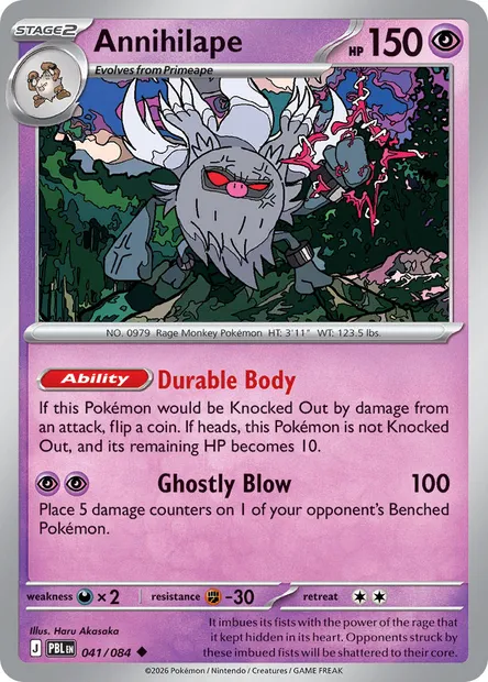 Annihilape, Pokémon card PBL 041 — Pitch Black set