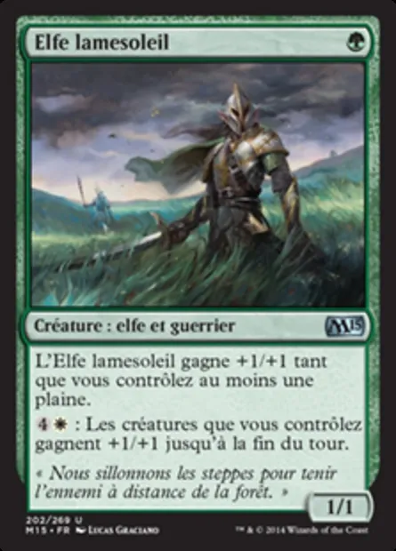 Elfe lamesoleil, carte Magic M15 202 — extension Magic 2015