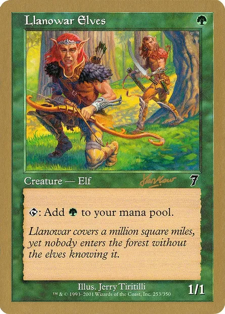 Llanowar Elves, Magic card WC02 shh253 — World Championship Decks 2002 set