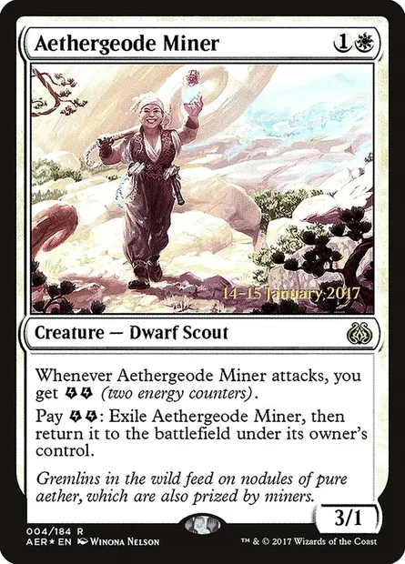 Aethergeode Miner, Magic card PAER 4s — Aether Revolt Promos set