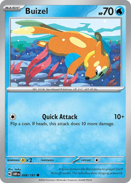 Buizel, Pokémon card OBF 048 — Obsidian Flames set
