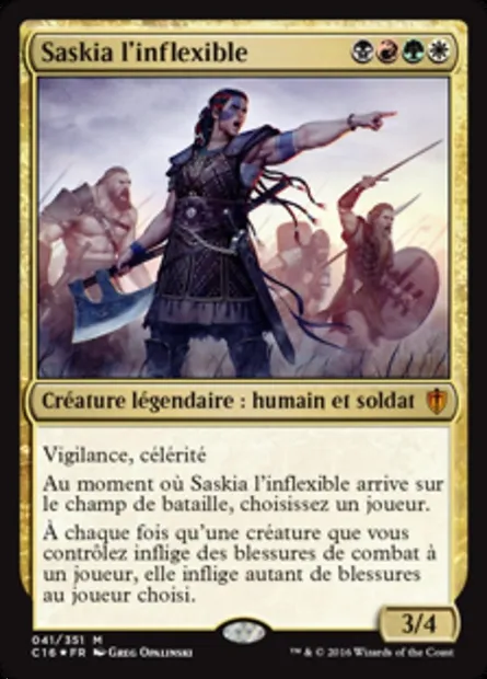 Saskia l'inflexible, carte Magic C16 41 — extension Commander 2016