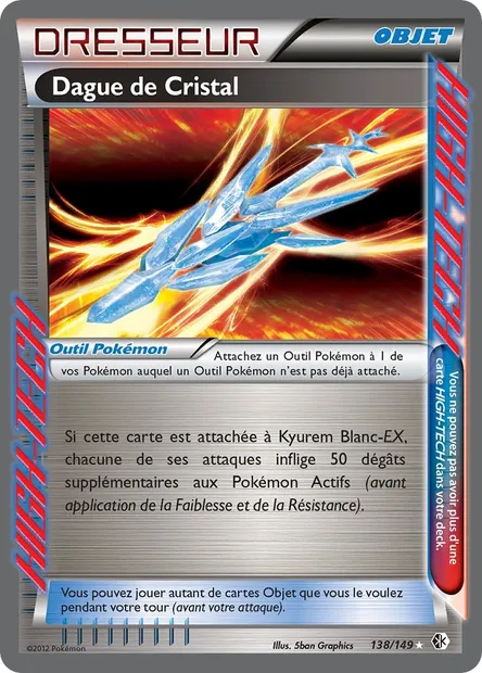 Dague de Cristal, carte Pokémon BCR 138 — extension Frontières Franchies